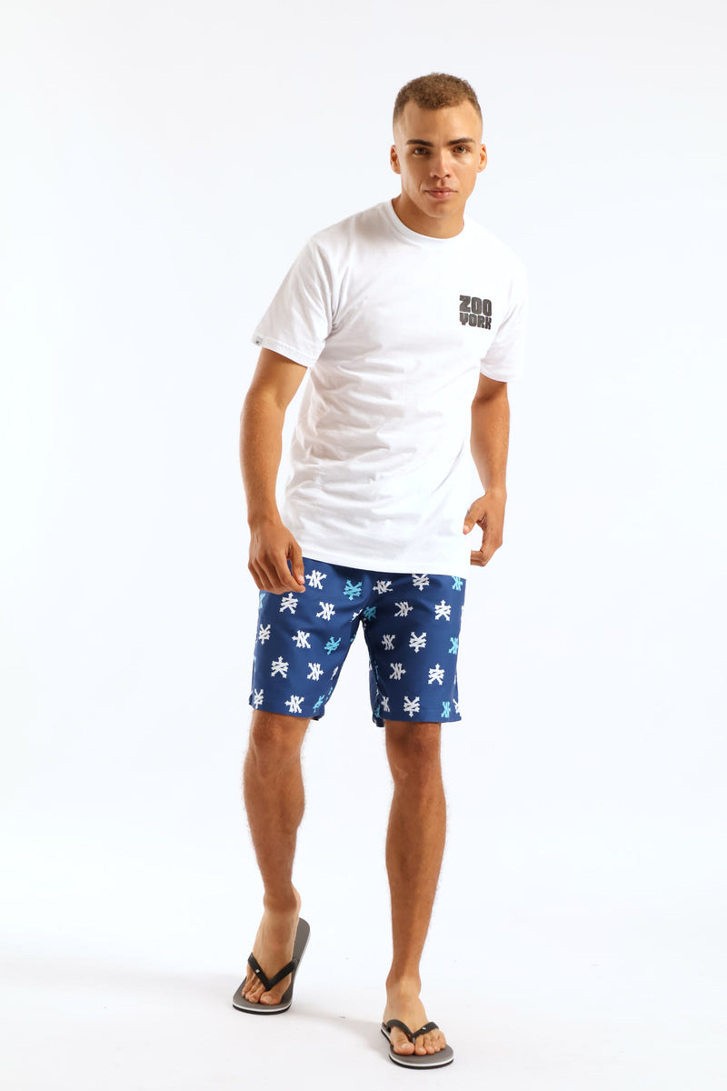 Multi Logo Swim Short - Navy