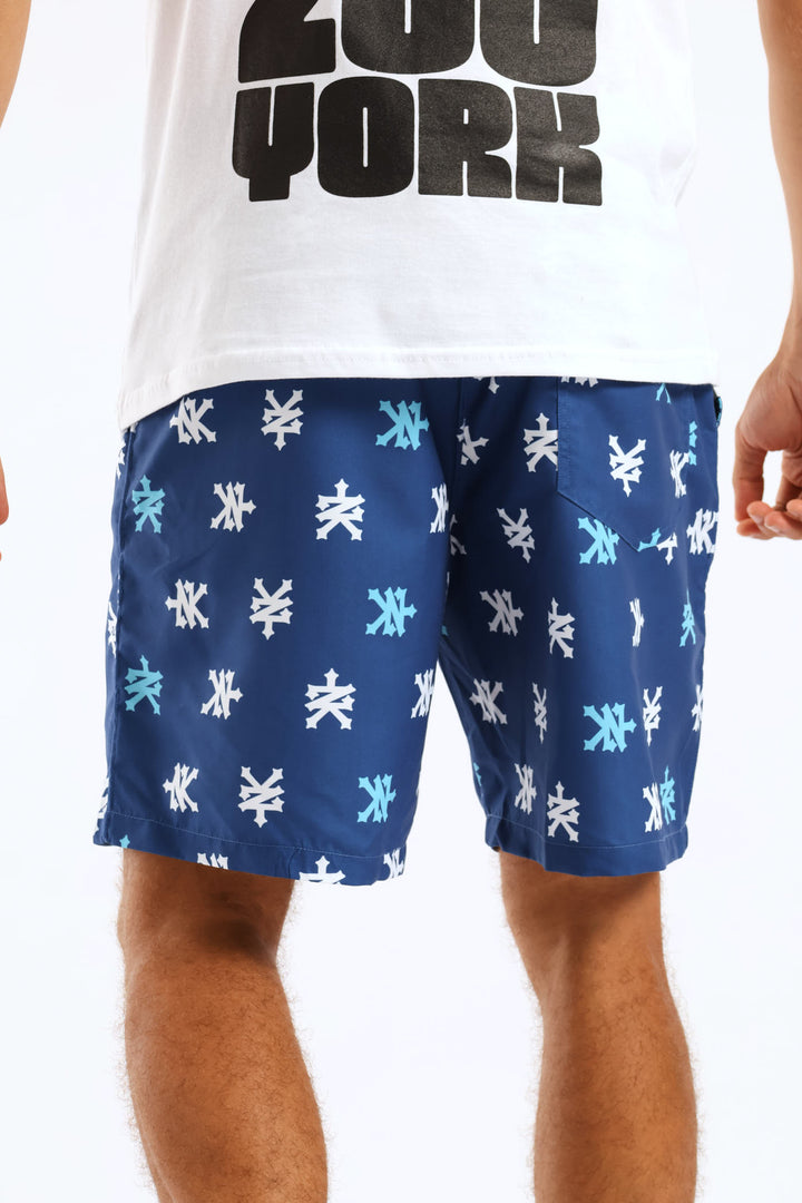 Multi Logo Swim Short - Navy