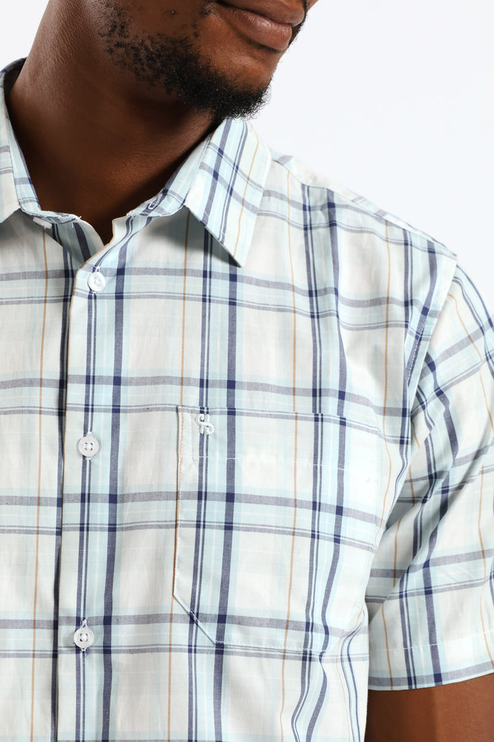 Regular Check Shirt - White