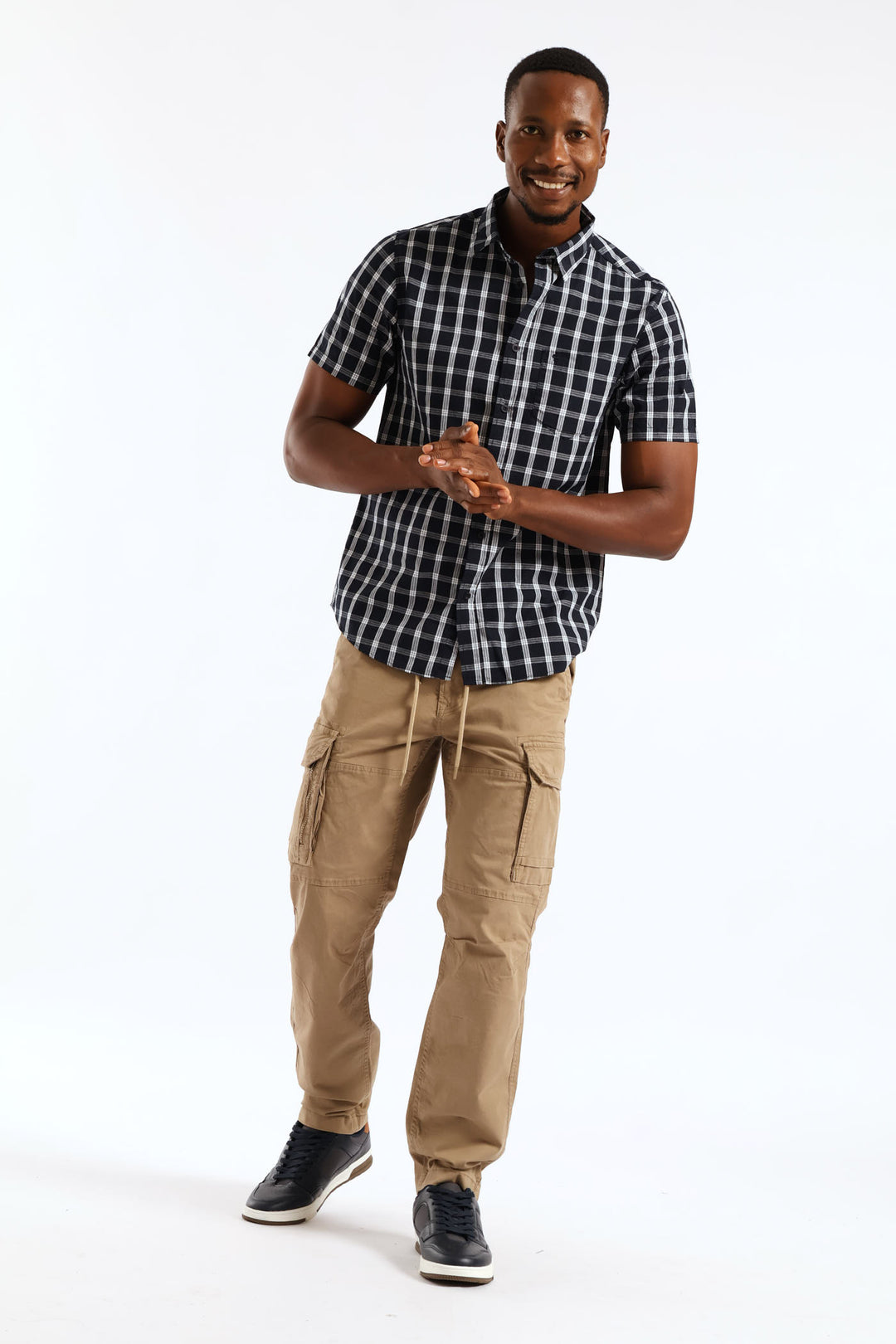 Regular Check Shirt - Navy/White