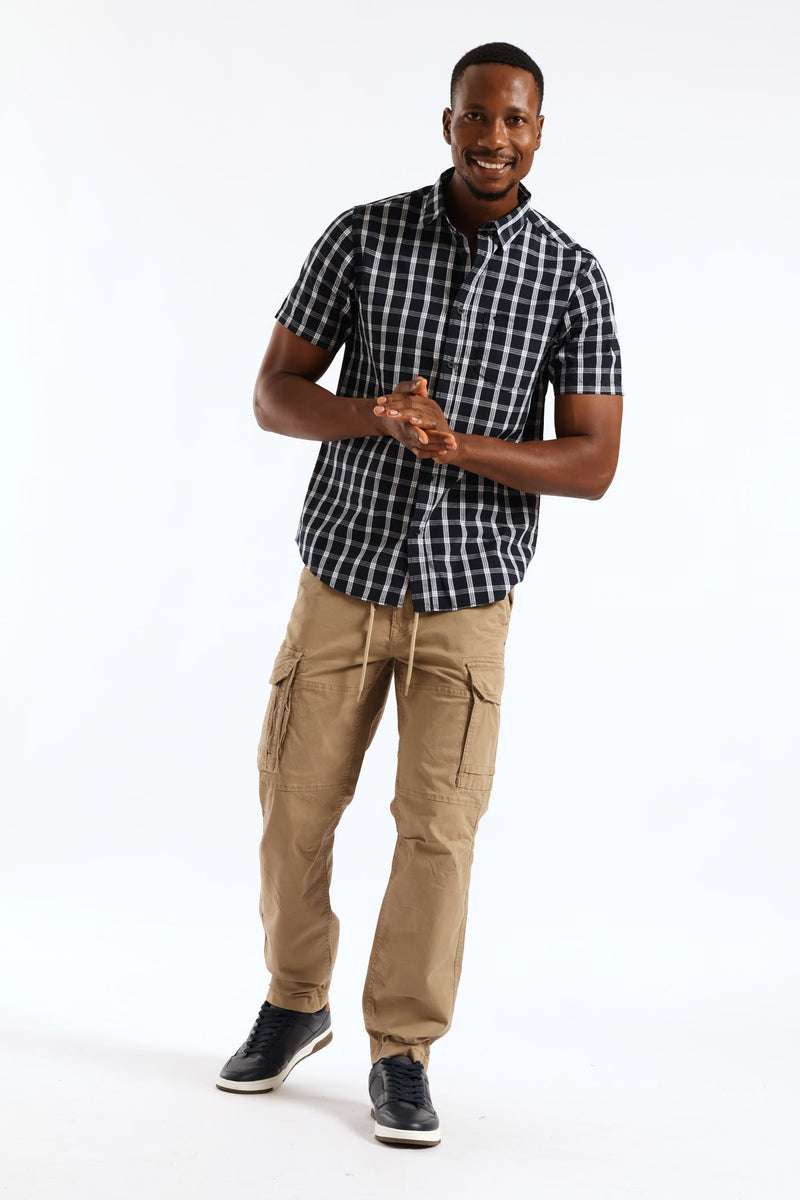 Regular Check Shirt - Navy/White