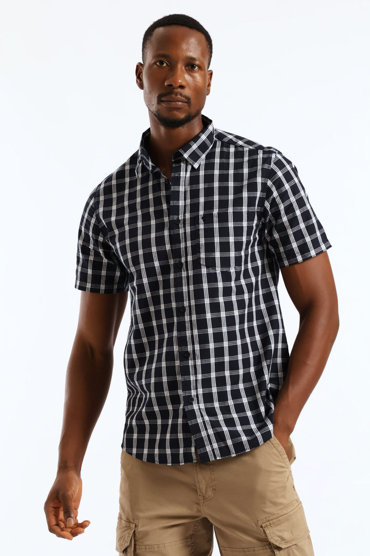 Regular Check Shirt - Navy/White