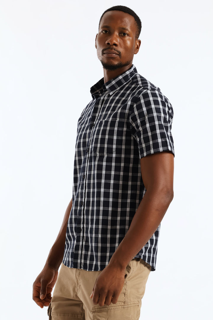 Regular Check Shirt - Navy/White