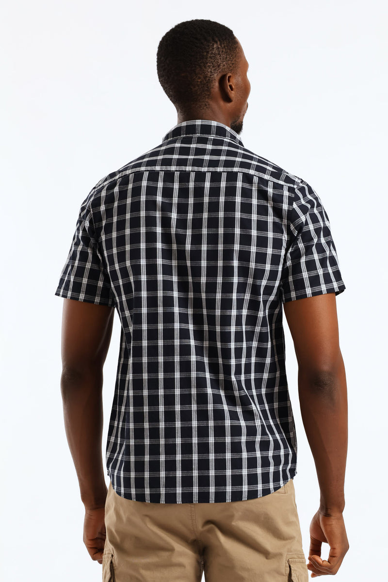Regular Check Shirt - Navy/White