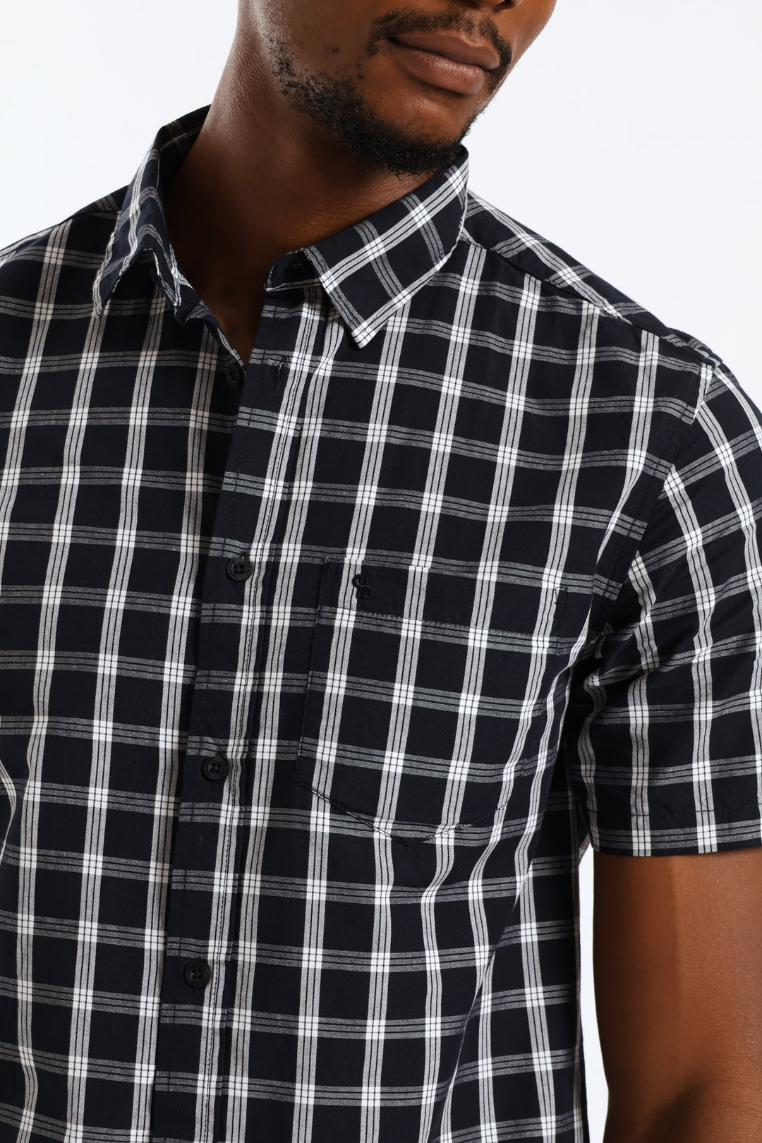 Regular Check Shirt - Navy/White