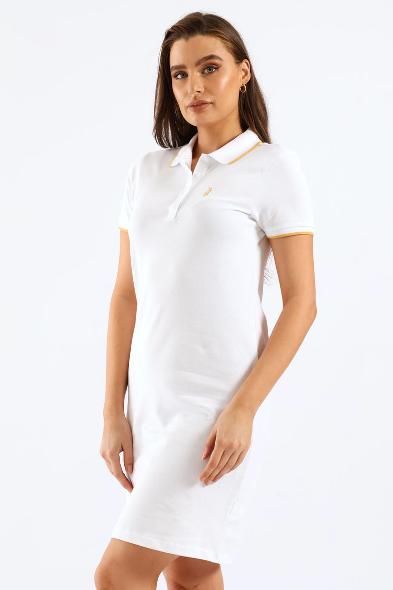 Leah Golfer Dress - White