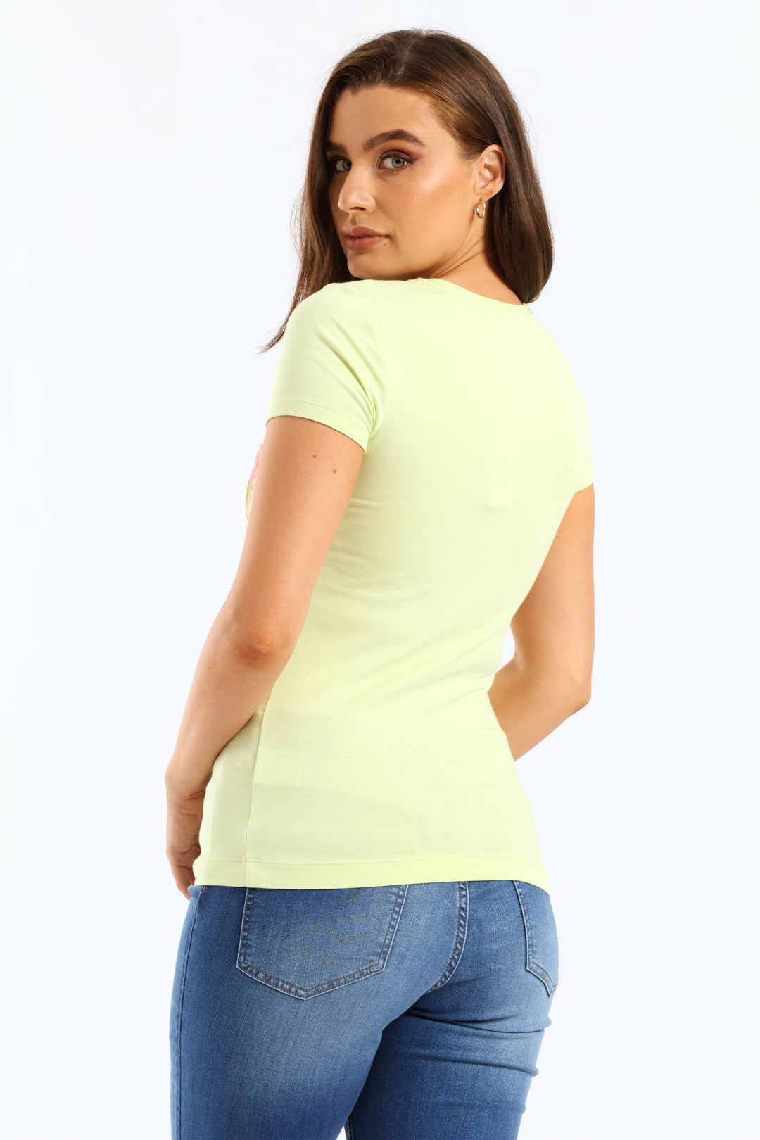 Short Sleeve Triangle Flowers Tee - Green