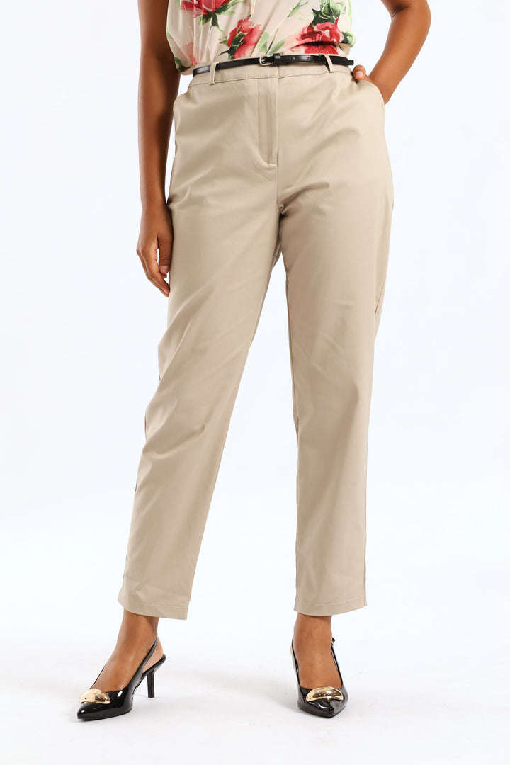Belted Chino Pant - Oatmeal