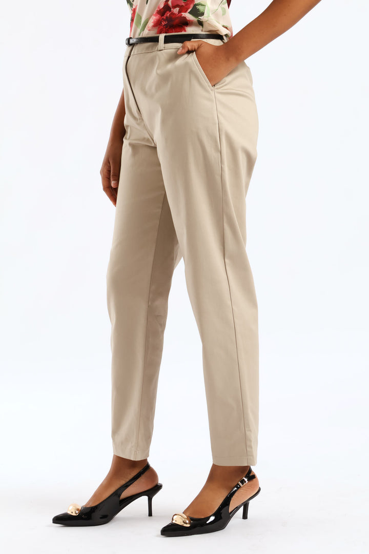 Belted Chino Pant - Oatmeal
