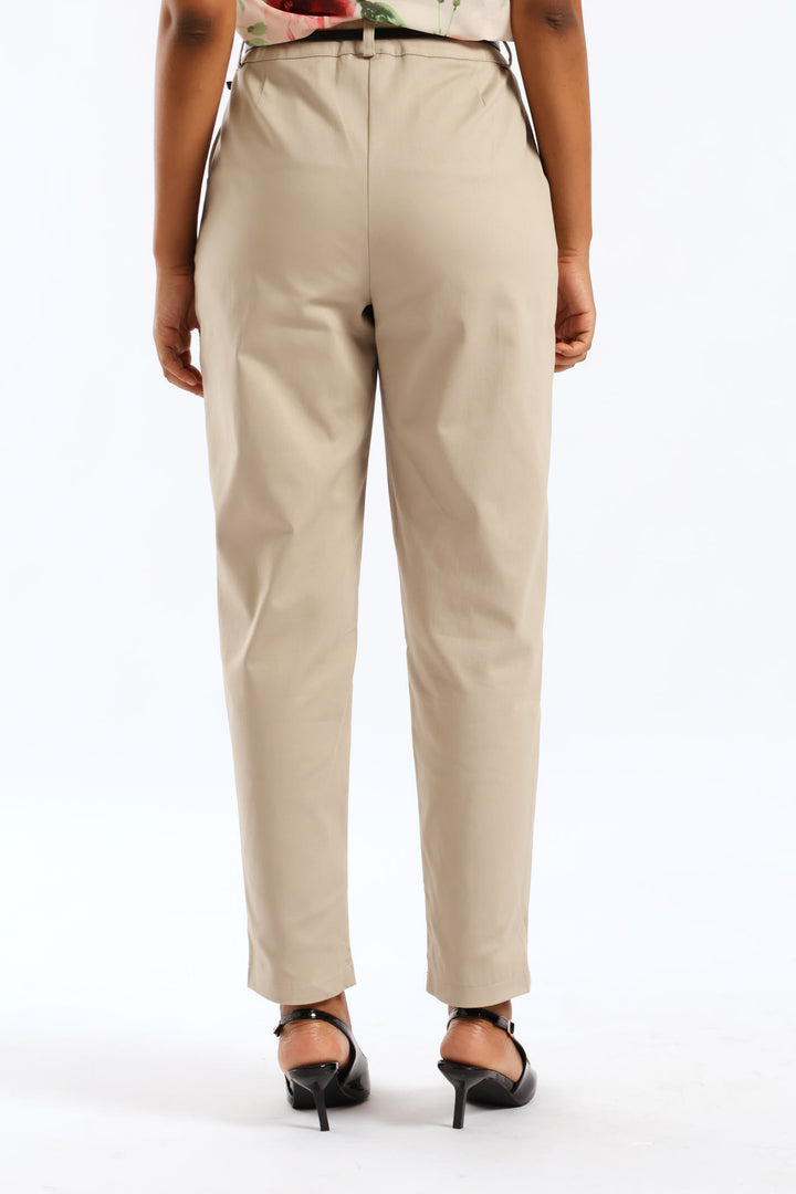 Belted Chino Pant - Oatmeal