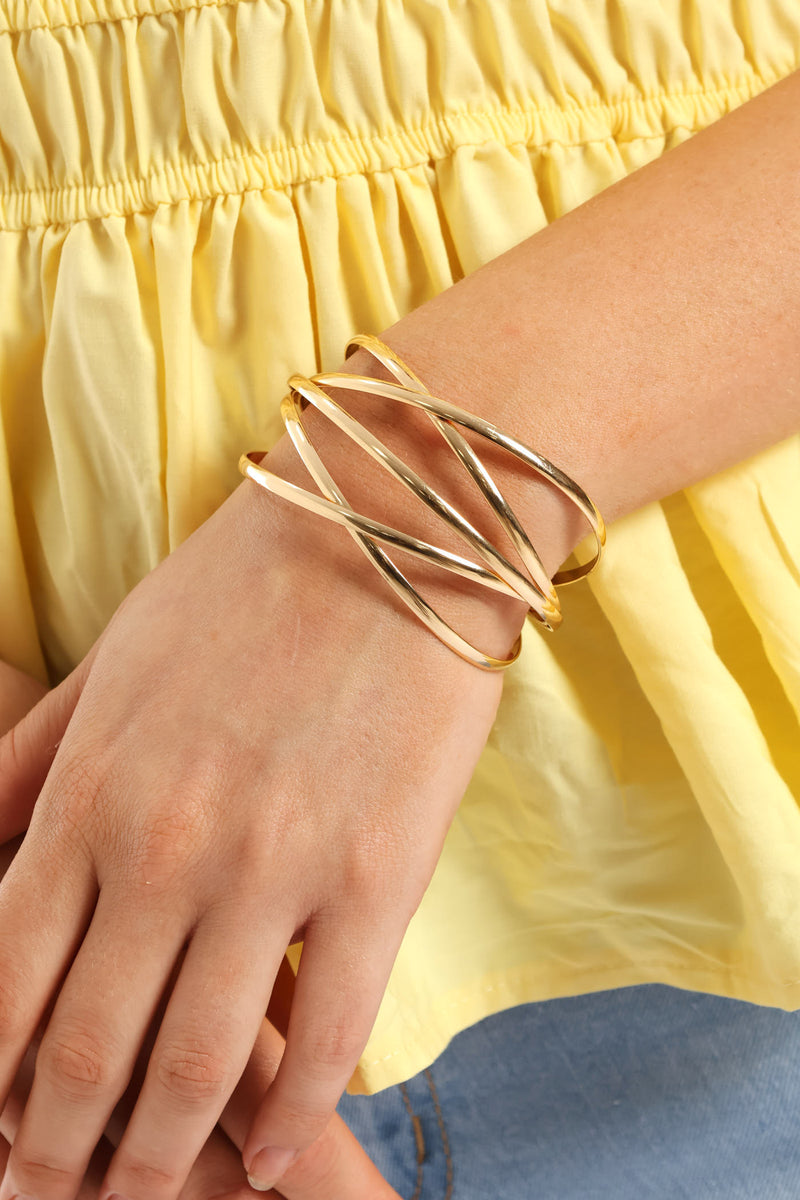 Crossover Cuff Bracelet - Gold