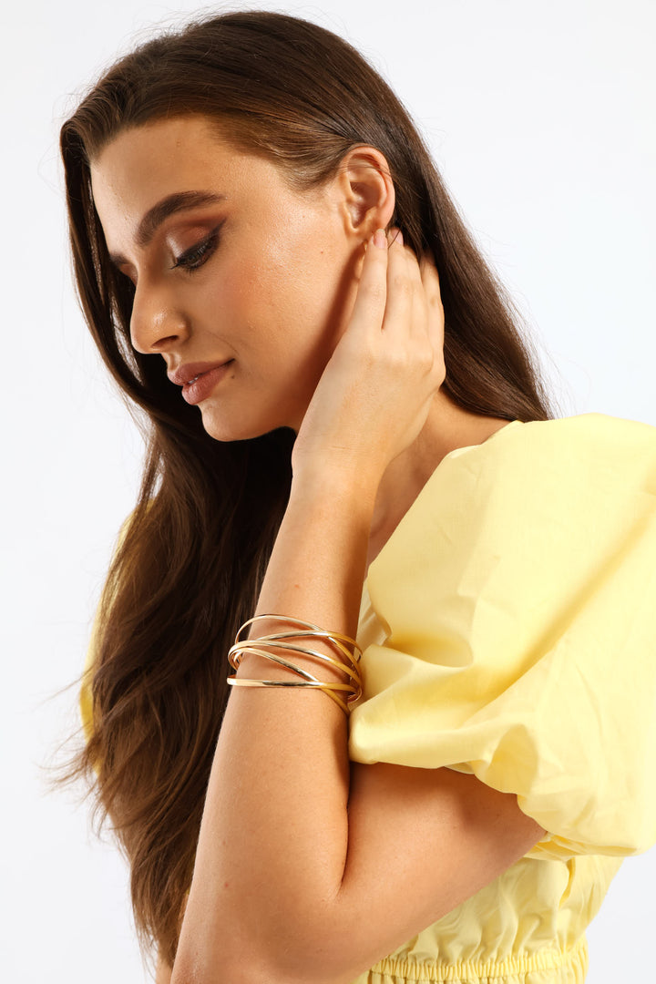 Crossover Cuff Bracelet - Gold