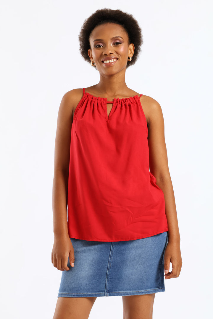 Halter Swing Cami Top - Red