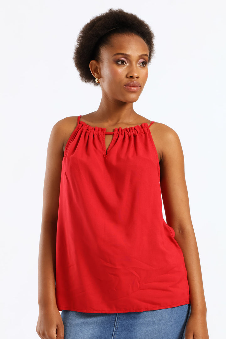 Halter Swing Cami Top - Red