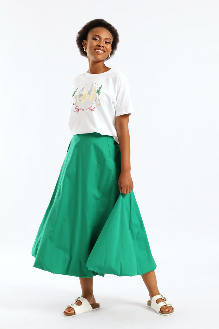 Joyeux Noel Foil Trees Tee - White