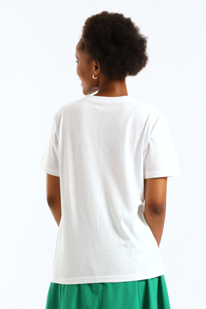 Joyeux Noel Foil Trees Tee - White