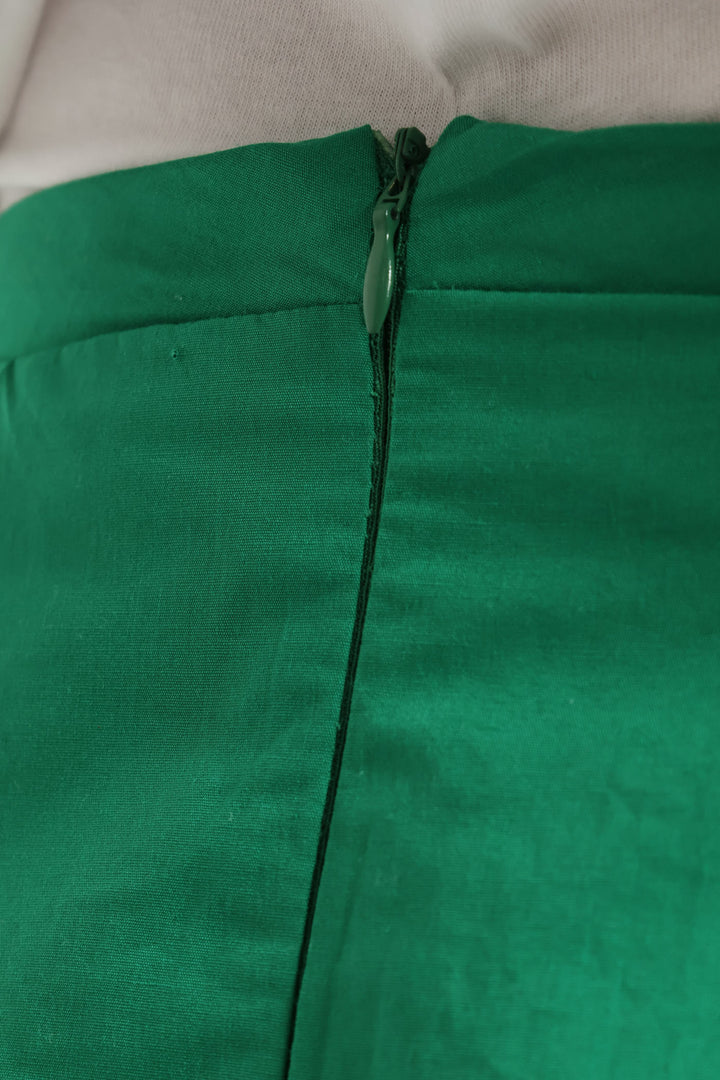 Panelled Bubble Midi Skirt - Emerald