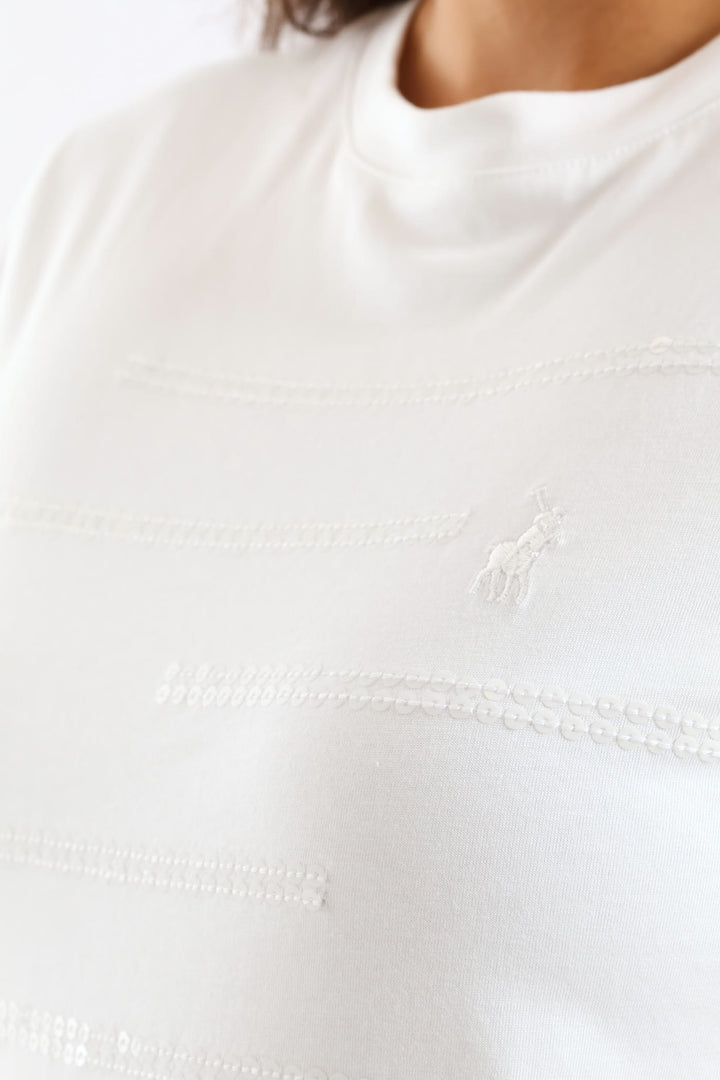 Anele Sequin T-Shirt - Off White