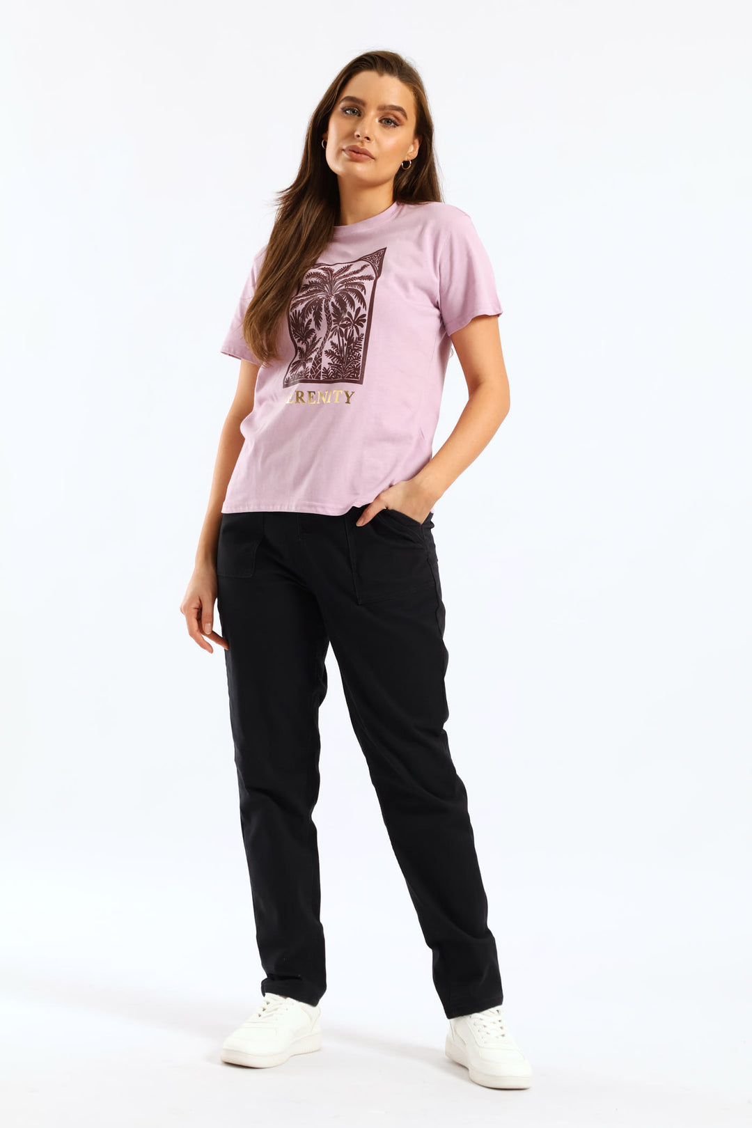 Lamb Chop Pocket Roll Hem Ankle Grazer Pant - Black