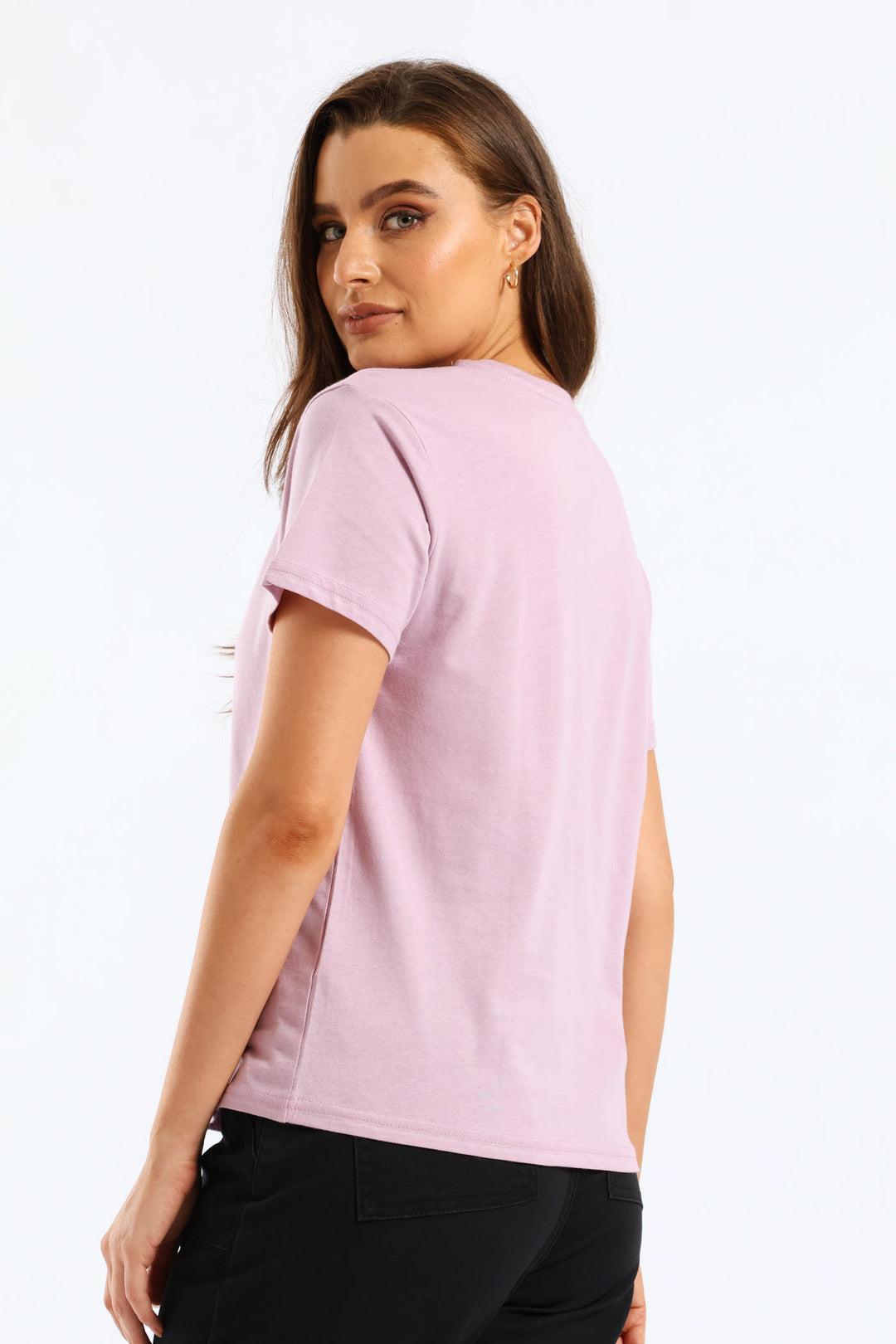 Serenity Palm Foil Tee - Lavender