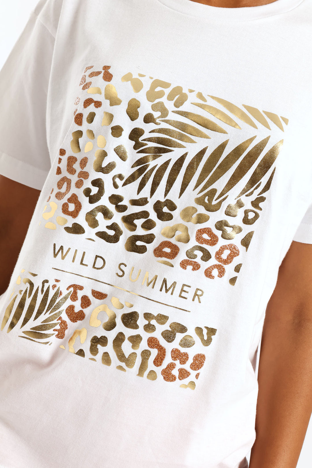 Wild Summer Tropical Animal Tee - White