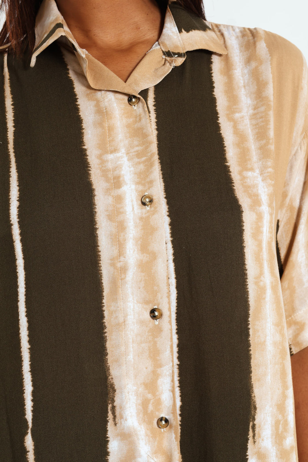 Longline Tunic Shirt With Slits - Multi