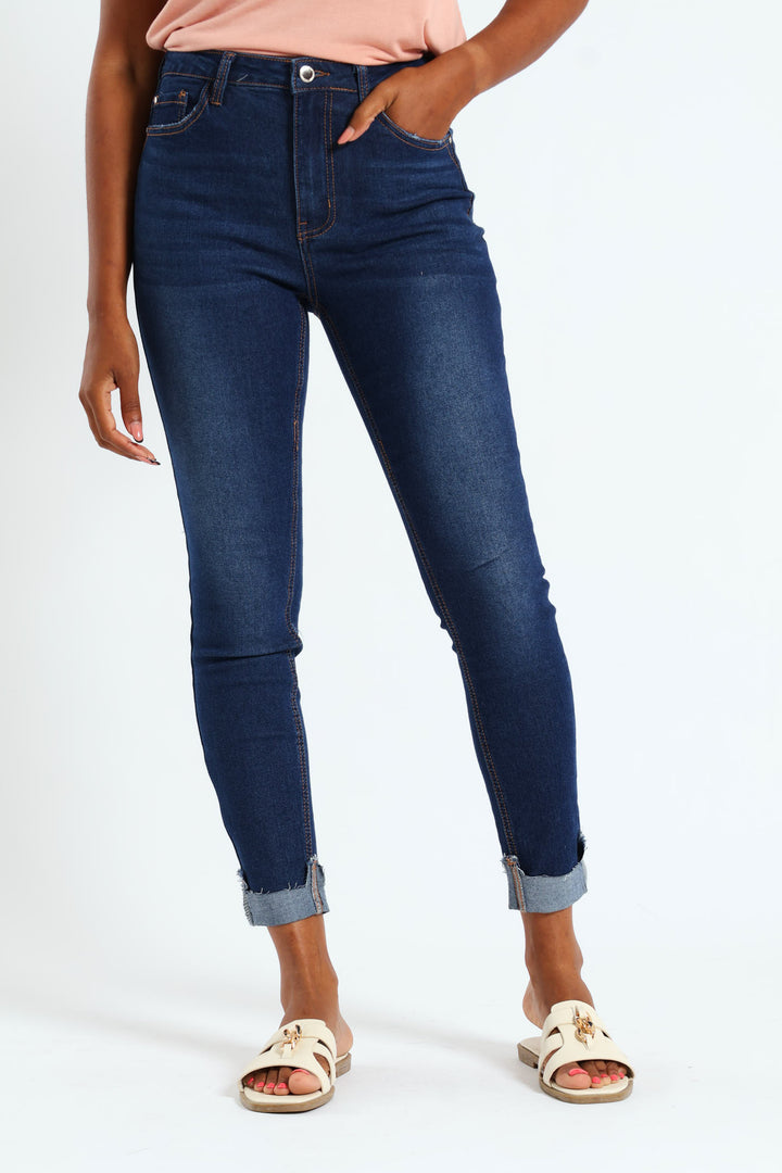 Turn Up Skinny Jean - Dark Wash Ink
