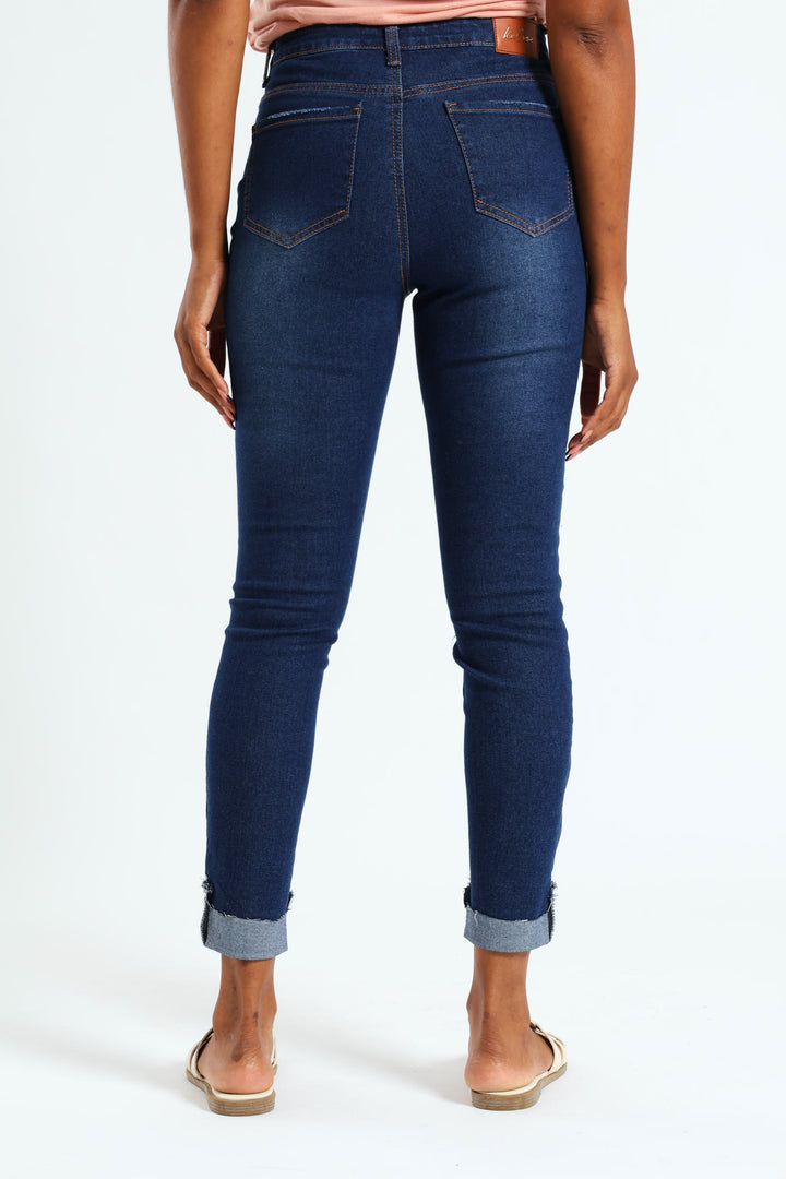 Turn Up Skinny Jean - Dark Wash Ink