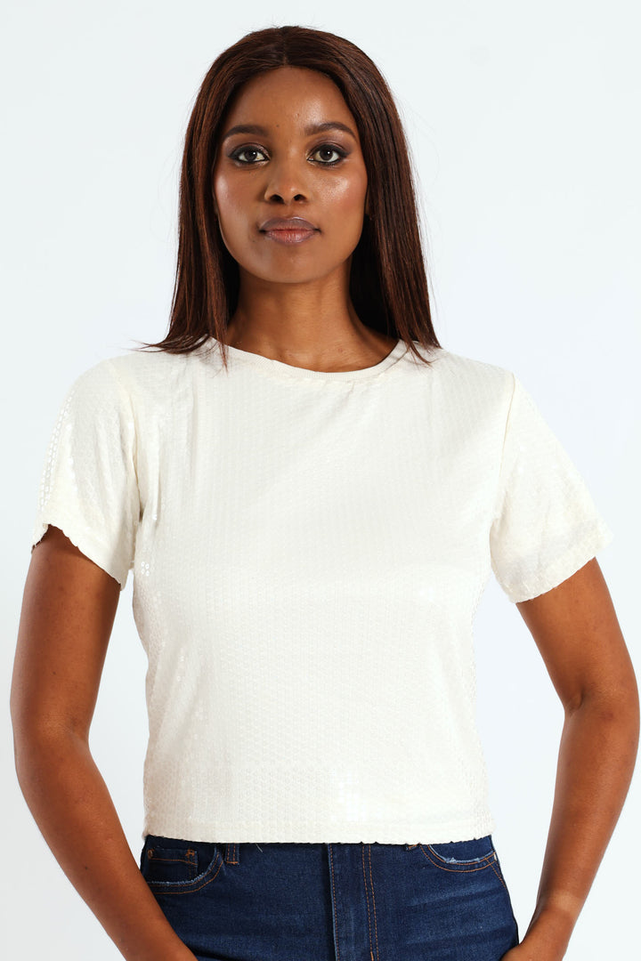 Sequin Blouse - Cream