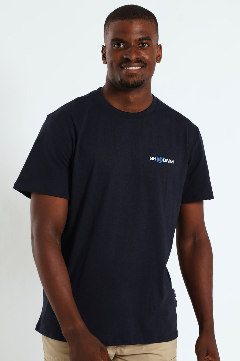 Speedstar Front & Back Print Tee - Navy