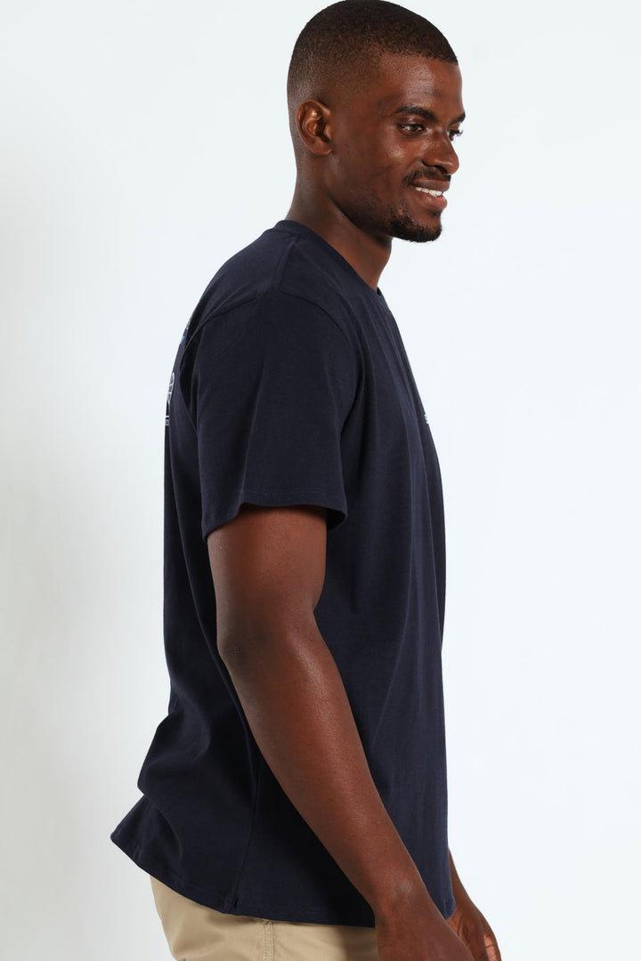Speedstar Front & Back Print Tee - Navy