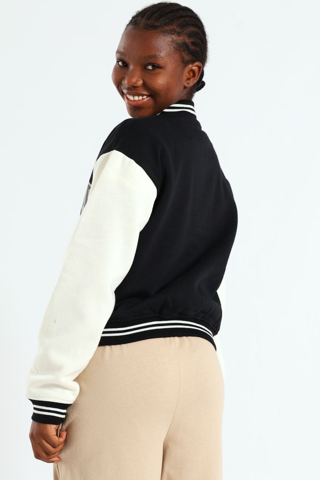 Girls Baseball Jacket - Black