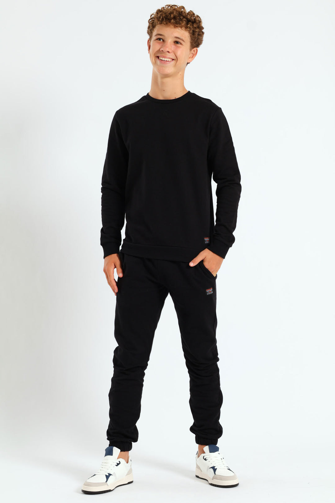 Boys Fleece Crew Top - Black