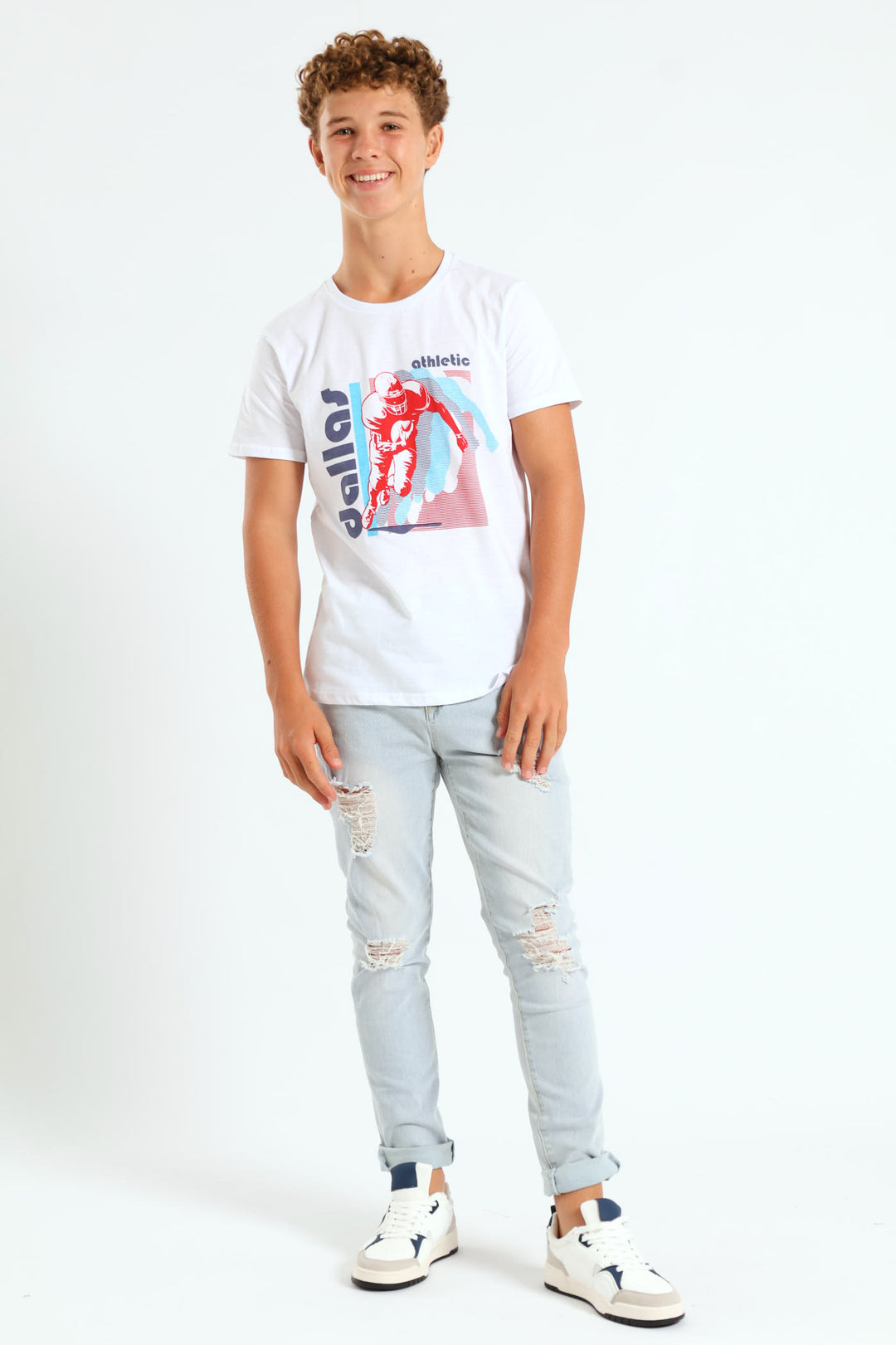 Boys Dallas Football Print Tee - White