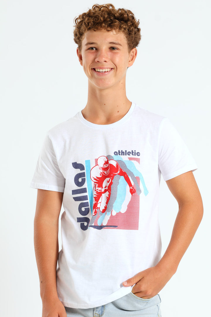 Boys Dallas Football Print Tee - White