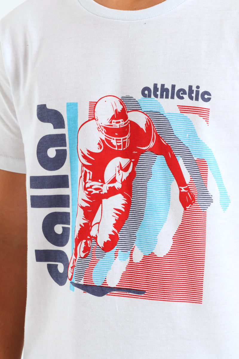 Boys Dallas Football Print Tee - White