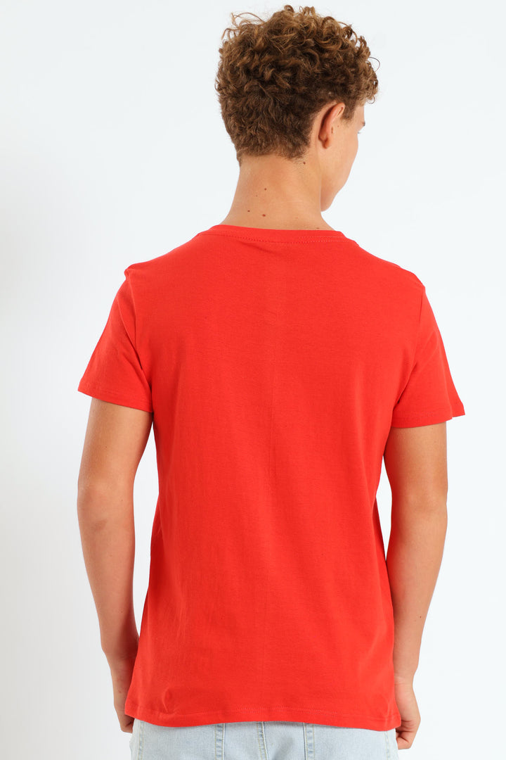 Boys Paris Print Tee - Red