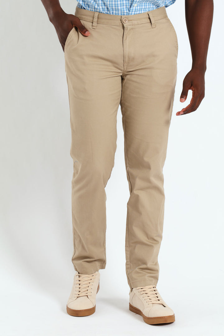 Basic Slim Stretch Chino - Stone