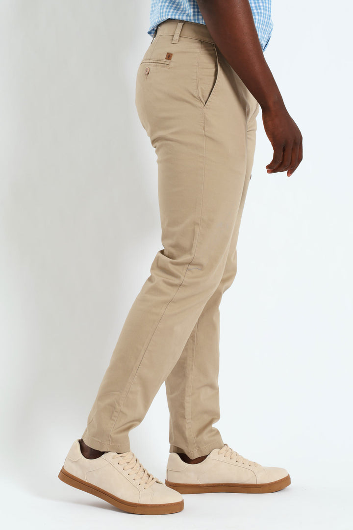 Basic Slim Stretch Chino - Stone