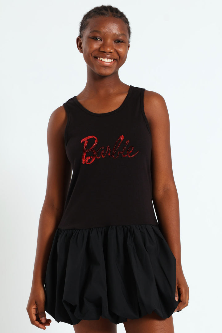 Girls Barbie Bubble Dress - Black