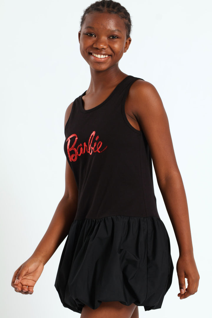 Girls Barbie Bubble Dress - Black