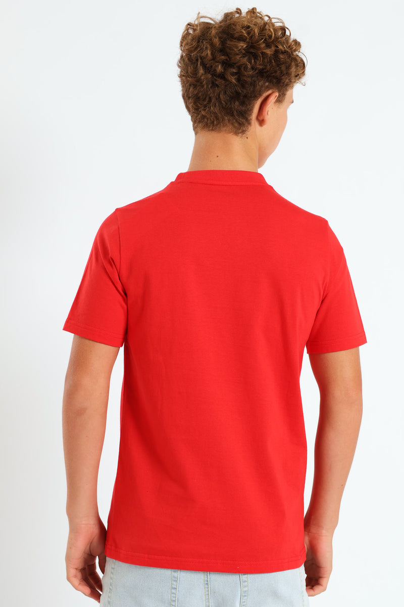 Boys Cat Logo Tee - Red