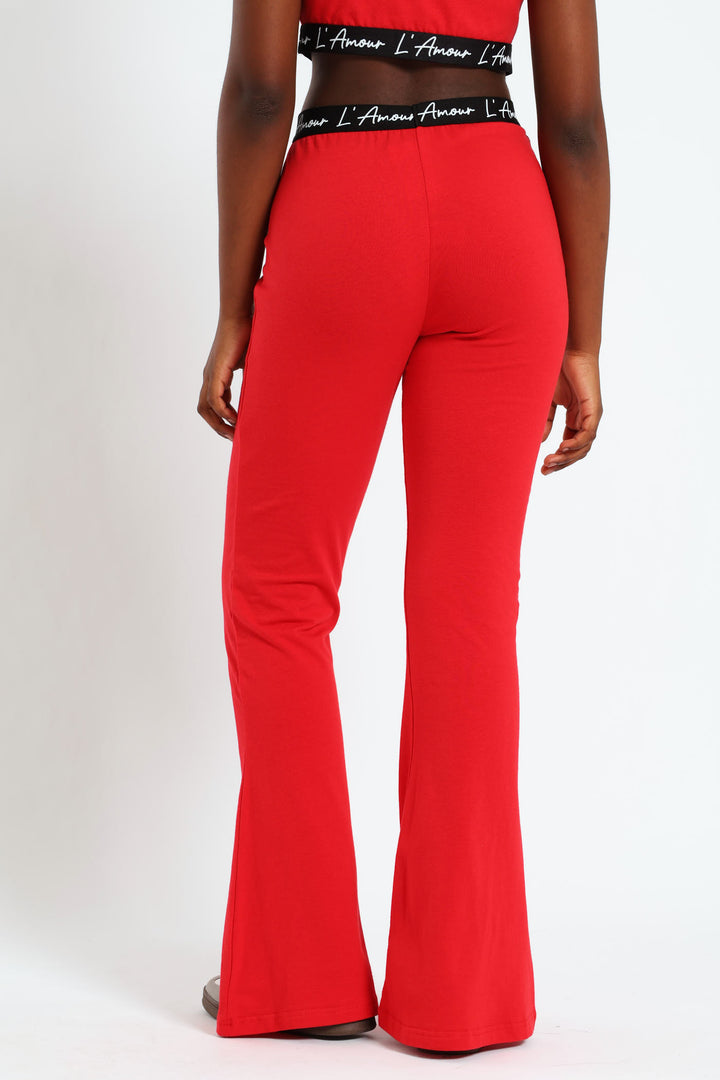 Girls Expo Elastic Pants - Red