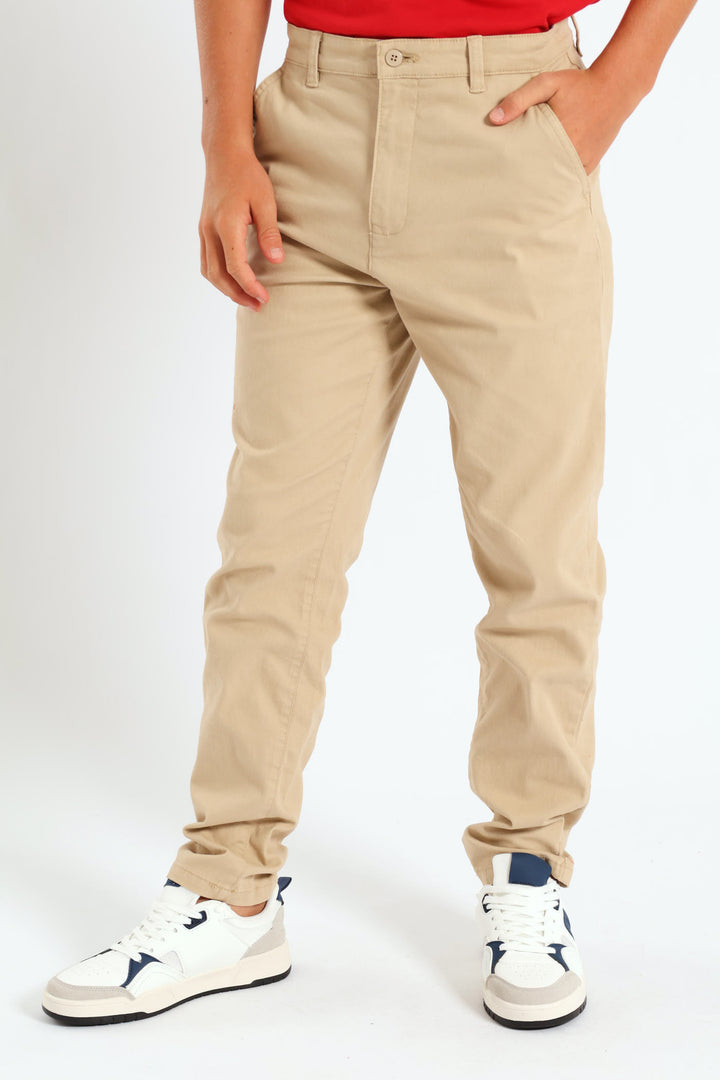 Boys Chino Pants - Stone