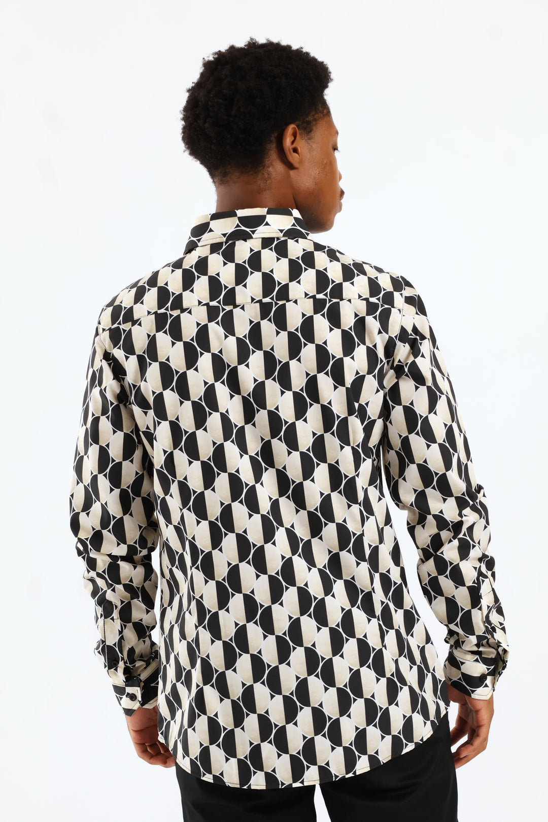 Half Circle Printed Shirt - Stone/Black