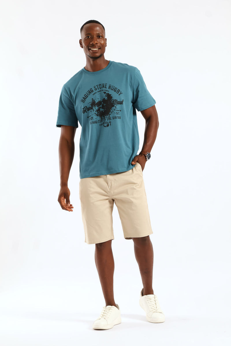 Raging Stone Rugby Tee - Teal