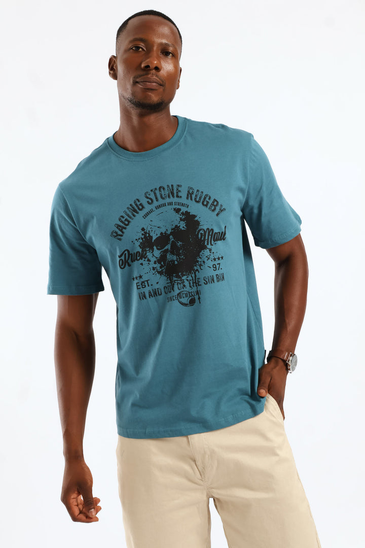Raging Stone Rugby Tee - Teal