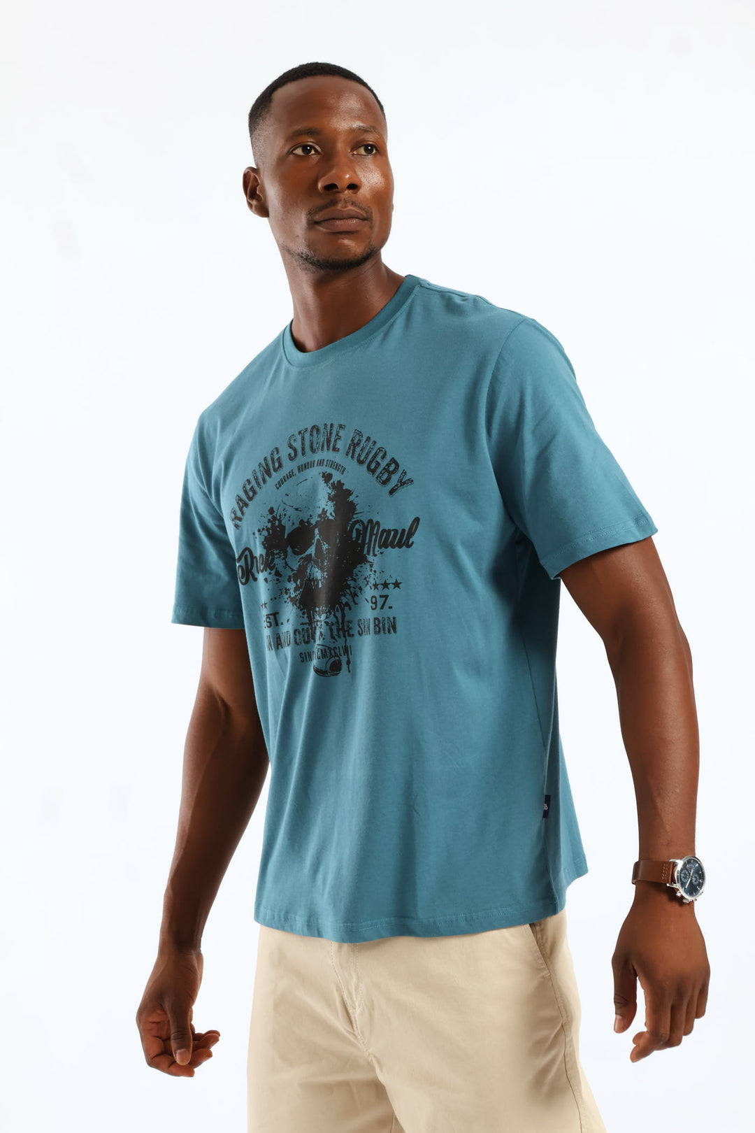Raging Stone Rugby Tee - Teal