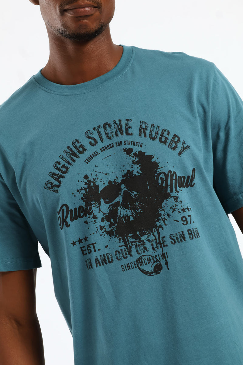 Raging Stone Rugby Tee - Teal