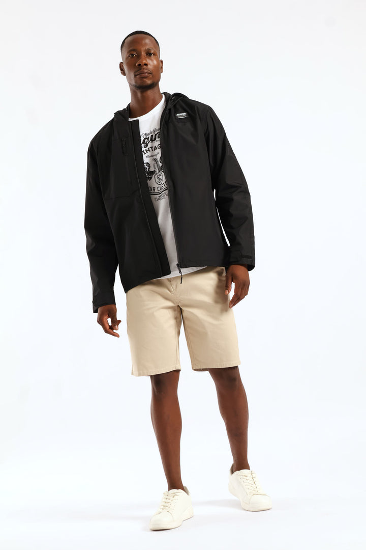 Light Weight Hooded Jacket - Black